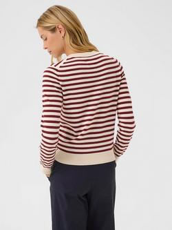 Part Two Tanisha Long Sleeve Cotton Cardigan - view 2, Red/Multi