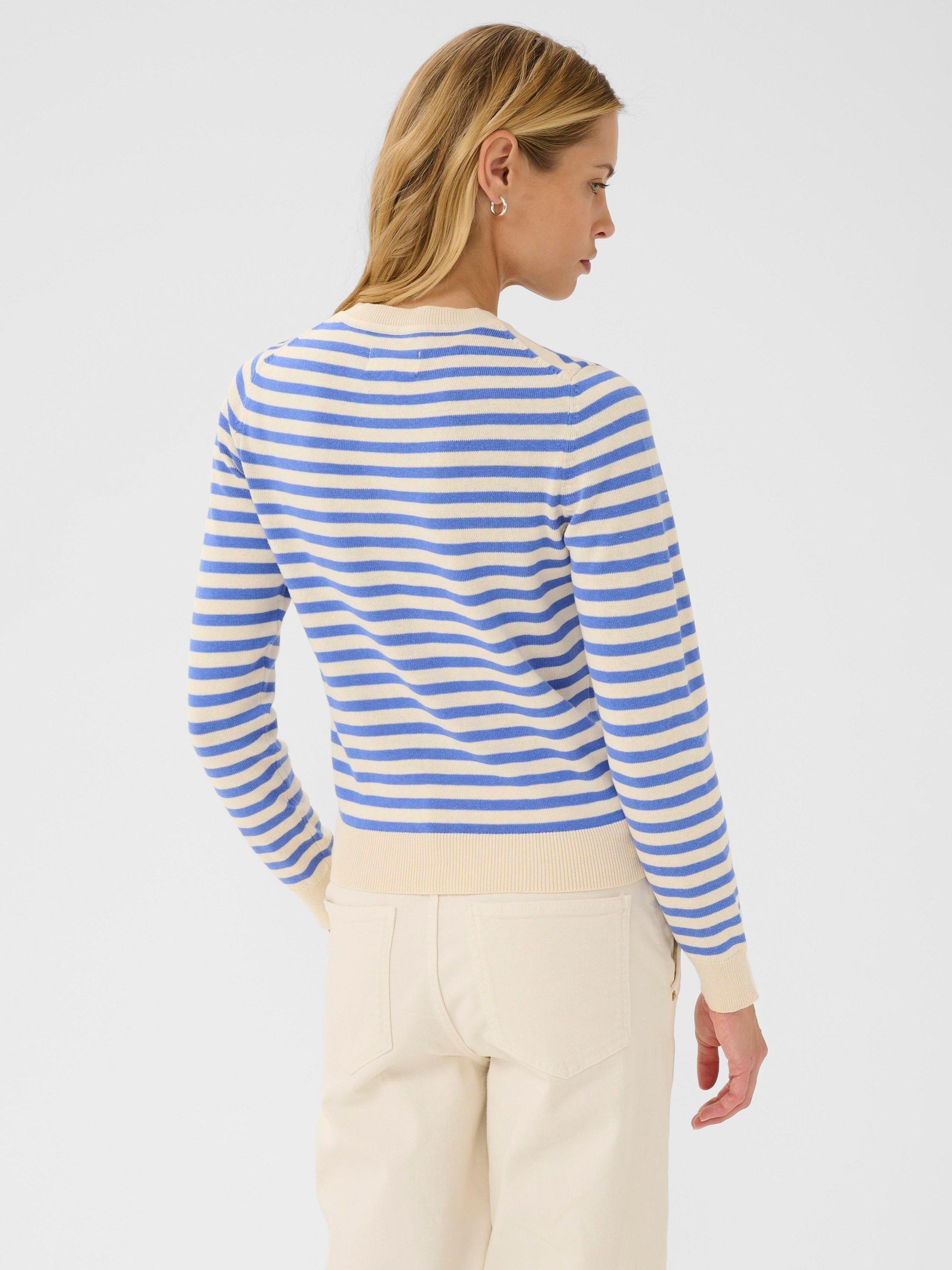 Product image 2 of 6, which shows Part Two Tanisha Long Sleeve Cotton Cardigan, Blue/Multi, XS