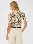 Part Two Gertiana Abstract Short Sleeve Jumper, Brown/Multi