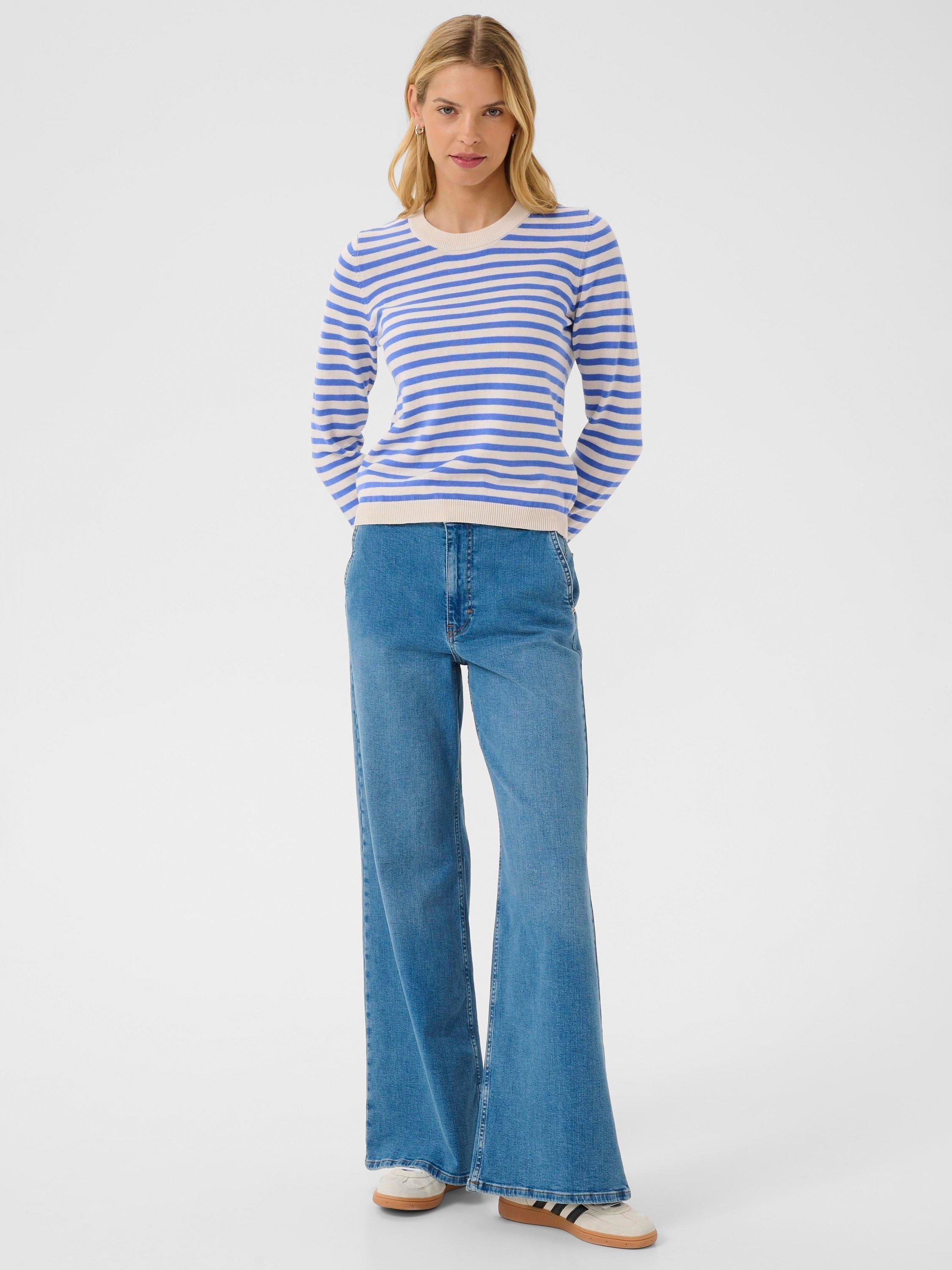Product image 3 of 6, which shows Part Two Gertie Stripe Jumper, Blue/Multi, XS