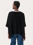 Part Two Tilanna Wool Blend Poncho, Black