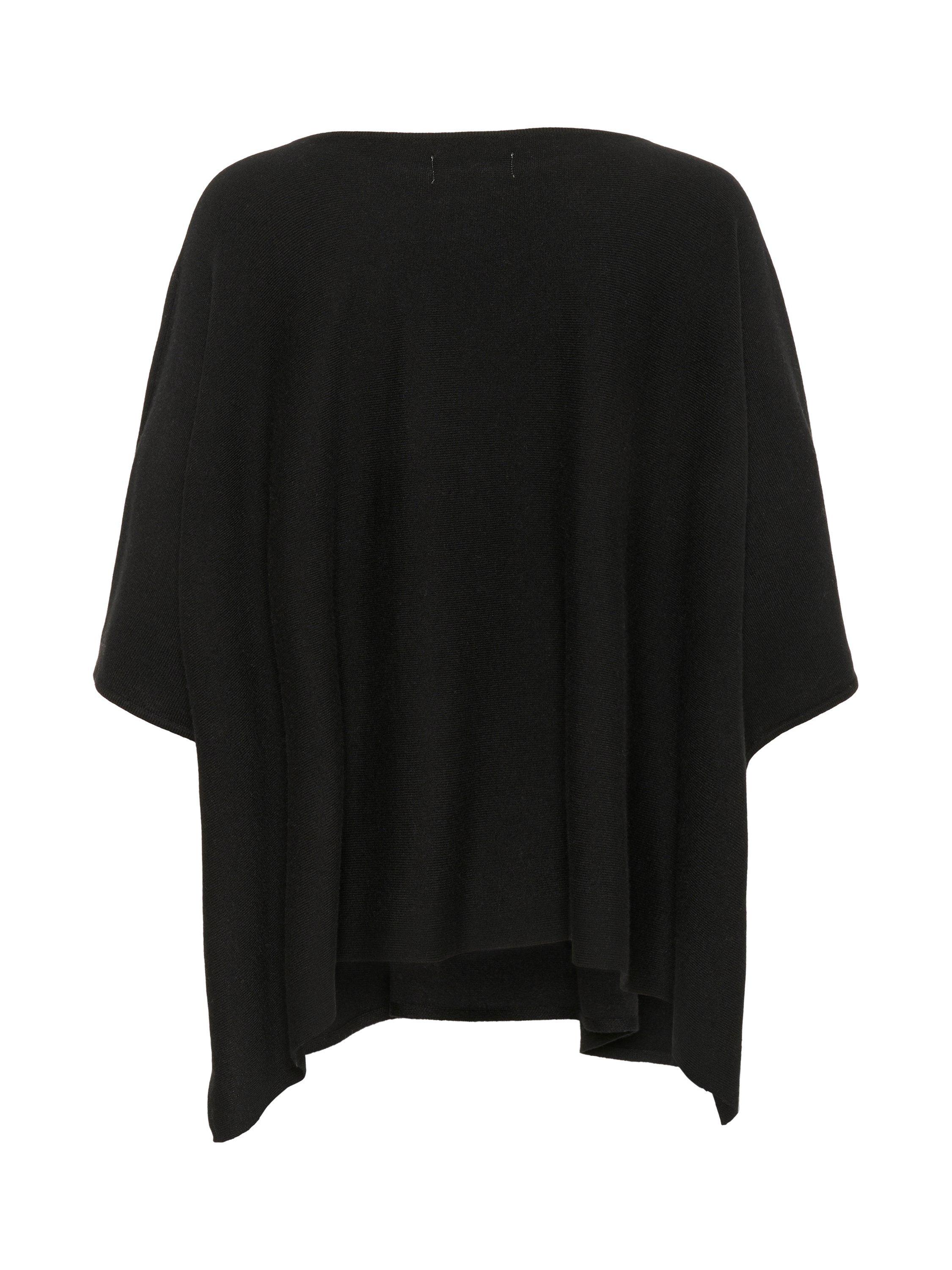 Product image 6 of 6, which shows Part Two Tilanna Wool Blend Poncho, Black, One Size