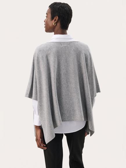 Part Two Tilanna Wool Blend Poncho - view 2, Mid Grey