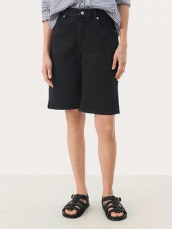 Part Two RafaellaPW Mid Rise Relaxed Cotton Denim Shorts, Black