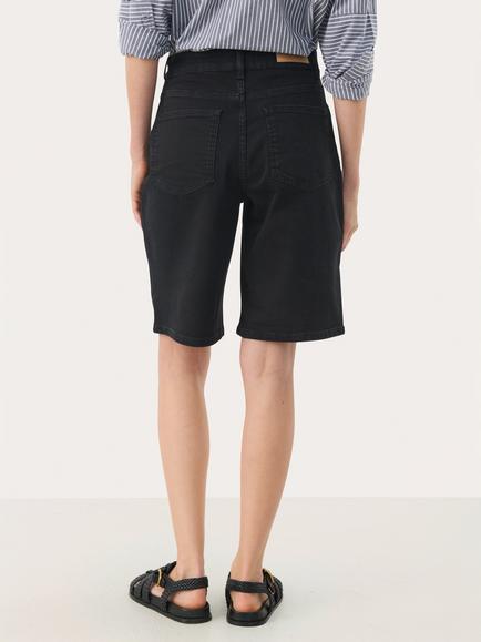 Part Two RafaellaPW Mid Rise Relaxed Cotton Denim Shorts - view 2, Black