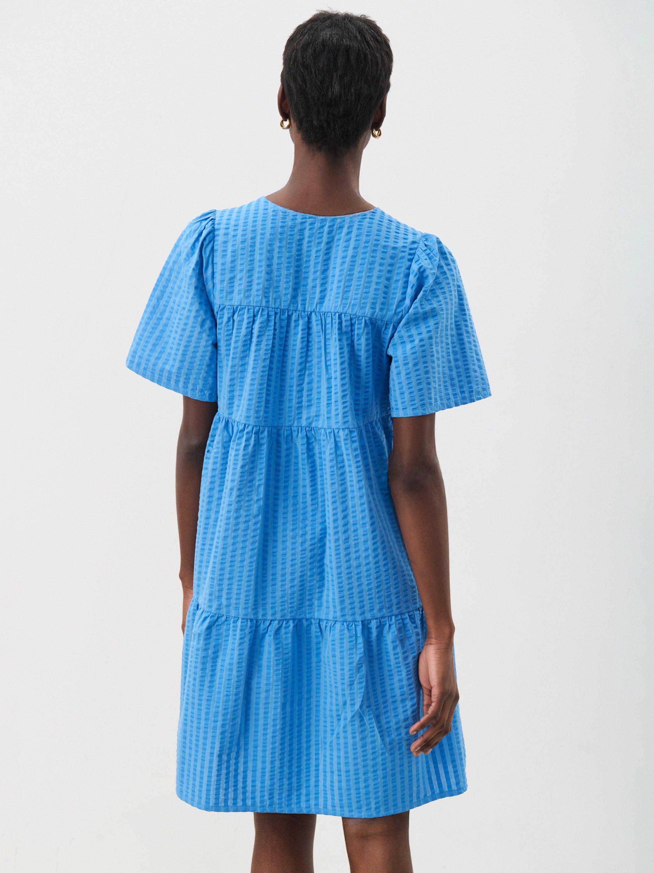 Product image 2 of 6, which shows Part Two Pamia V-Neck Tiered Dress, Blue, 8