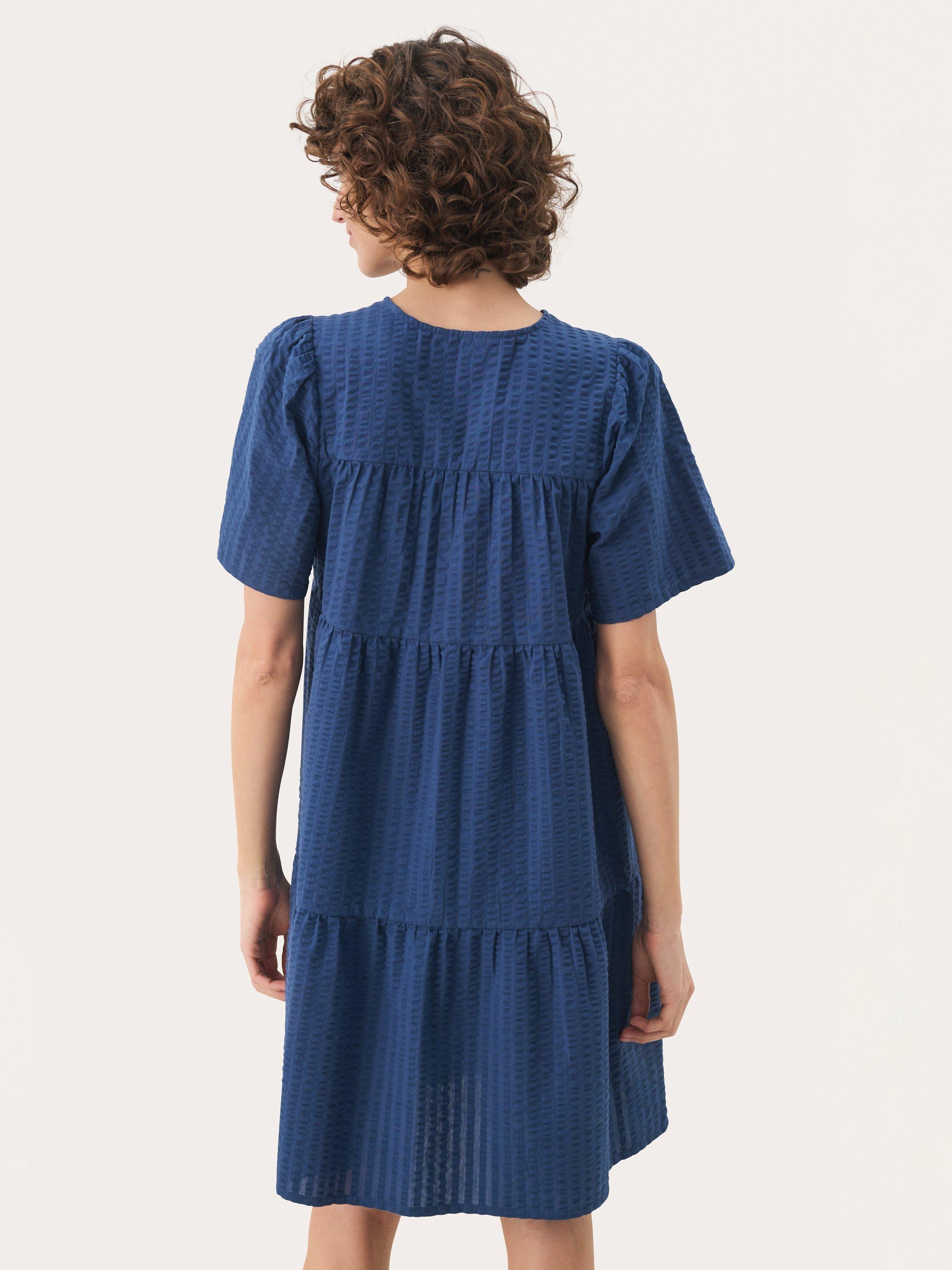 Product image 2 of 6, which shows Part Two Pamia V-Neck Tiered Dress, Mid Blue, 8