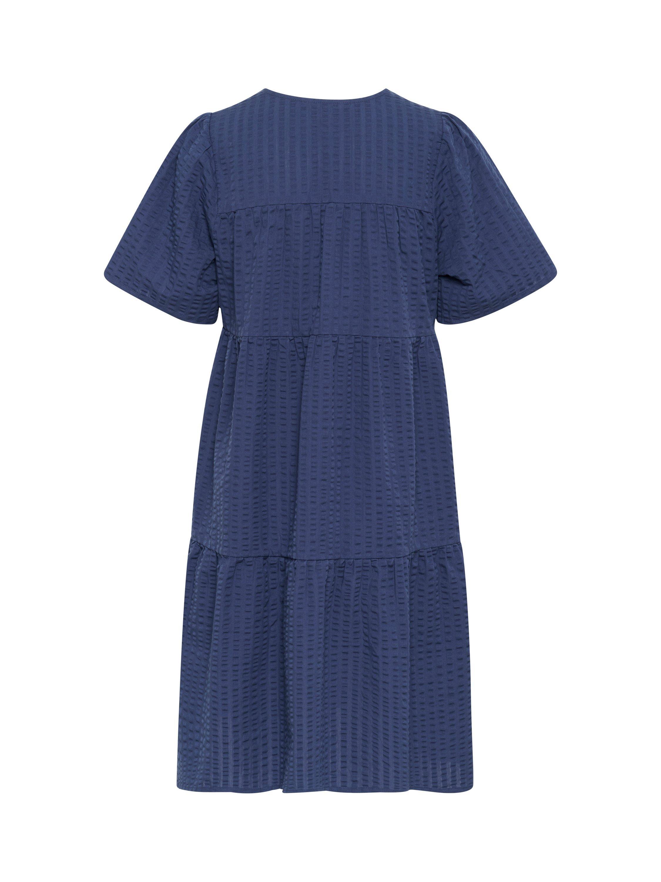 Product image 6 of 6, which shows Part Two Pamia V-Neck Tiered Dress, Mid Blue, 8