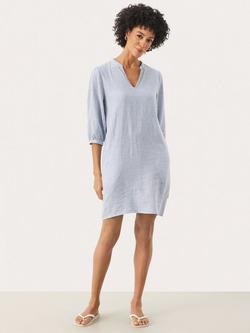 Part Two RosalinaPW 3/4 Sleeve Stripe Linen Blend Mini Dress, Blue/Multi