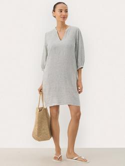 Part Two RosalinaPW 3/4 Sleeve Stripe Linen Blend Mini Dress, Green/Multi