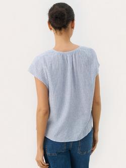 Part Two ReynaPW Short Sleeve V-Neck Blouse - view 2, Blue/Multi