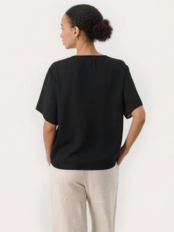 Part Two SanayaPW V-Neck Short Sleeve Blouse - view 2, Black