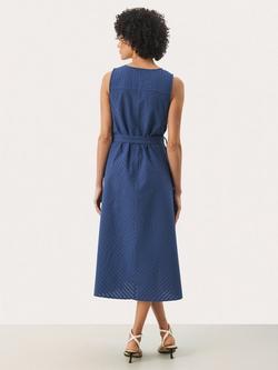 Part Two Astra V-Neck Midi Dress, Mid Blue - view 2, Mid Blue