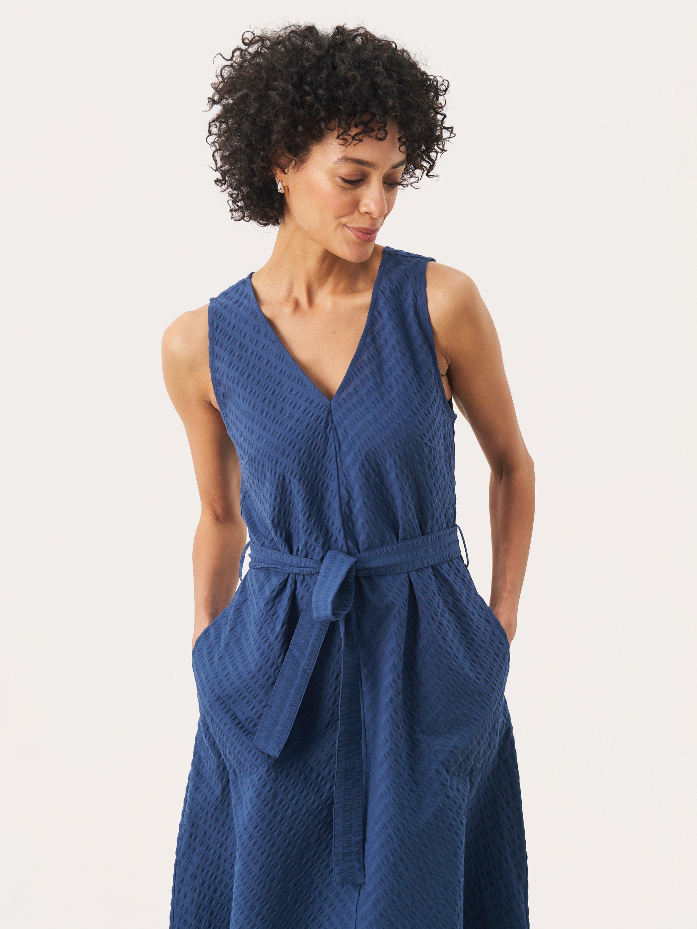 Product image 3 of 6, which shows Part Two Astra V-Neck Midi Dress, Mid Blue, 8