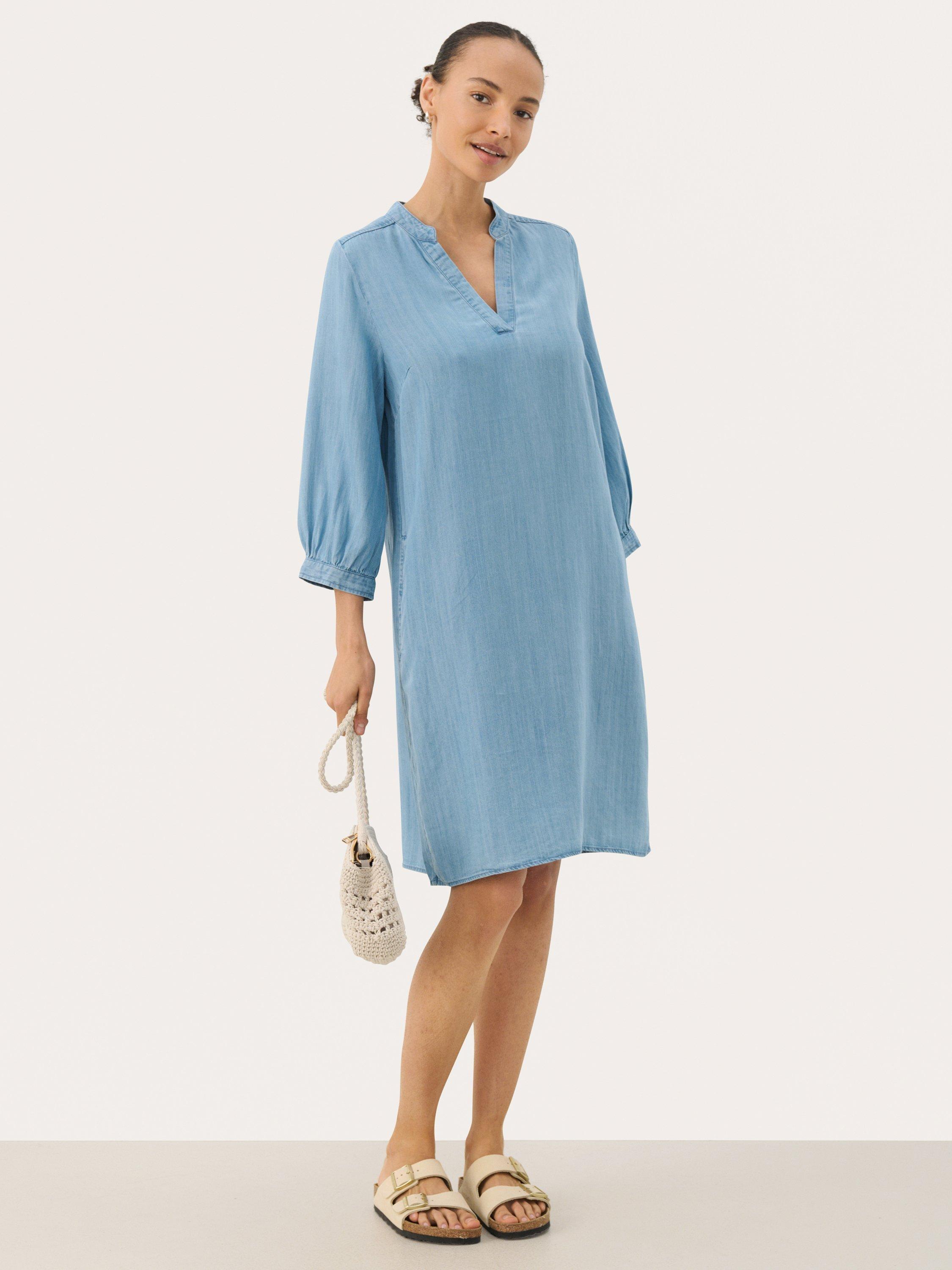 Product image 1 of 6, which shows Part Two Maina Denim Dress, Light Blue, 8