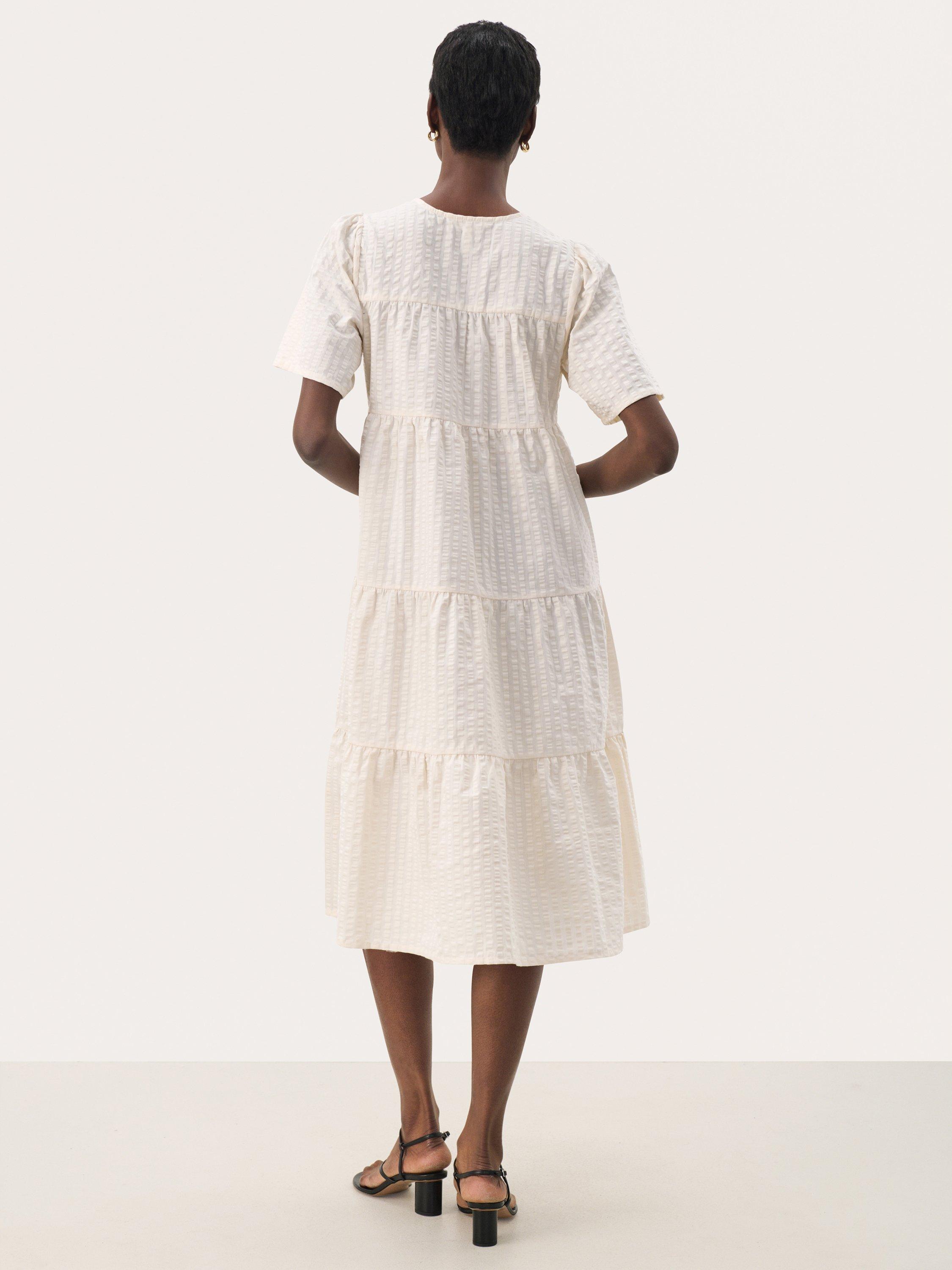 Product image 2 of 6, which shows Part Two Pam Tiered Midi Dress, White, 8