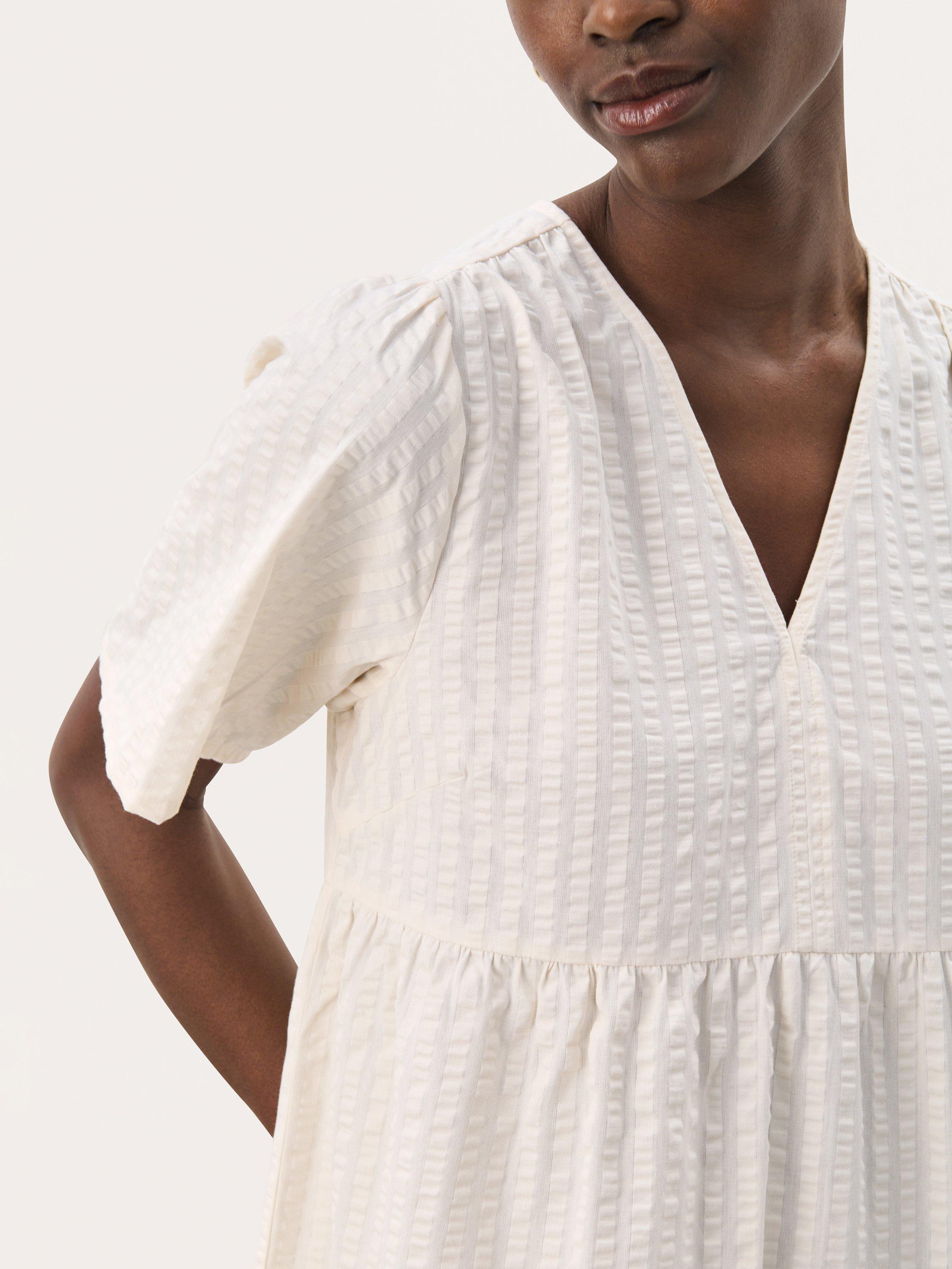 Product image 4 of 6, which shows Part Two Pam Tiered Midi Dress, White, 8