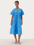 Part Two Pam Tiered Midi Dress, Mid Blue