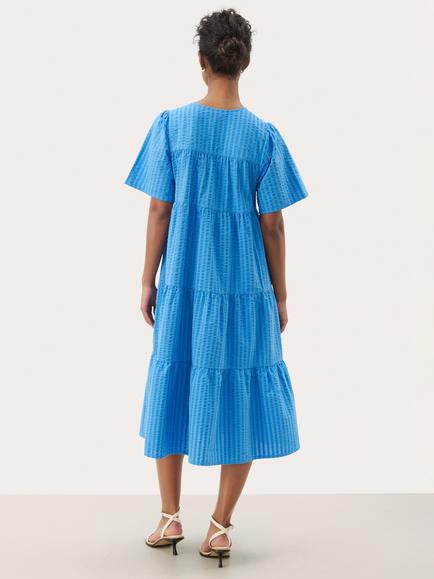 Part Two Pam Tiered Midi Dress - view 2, Mid Blue