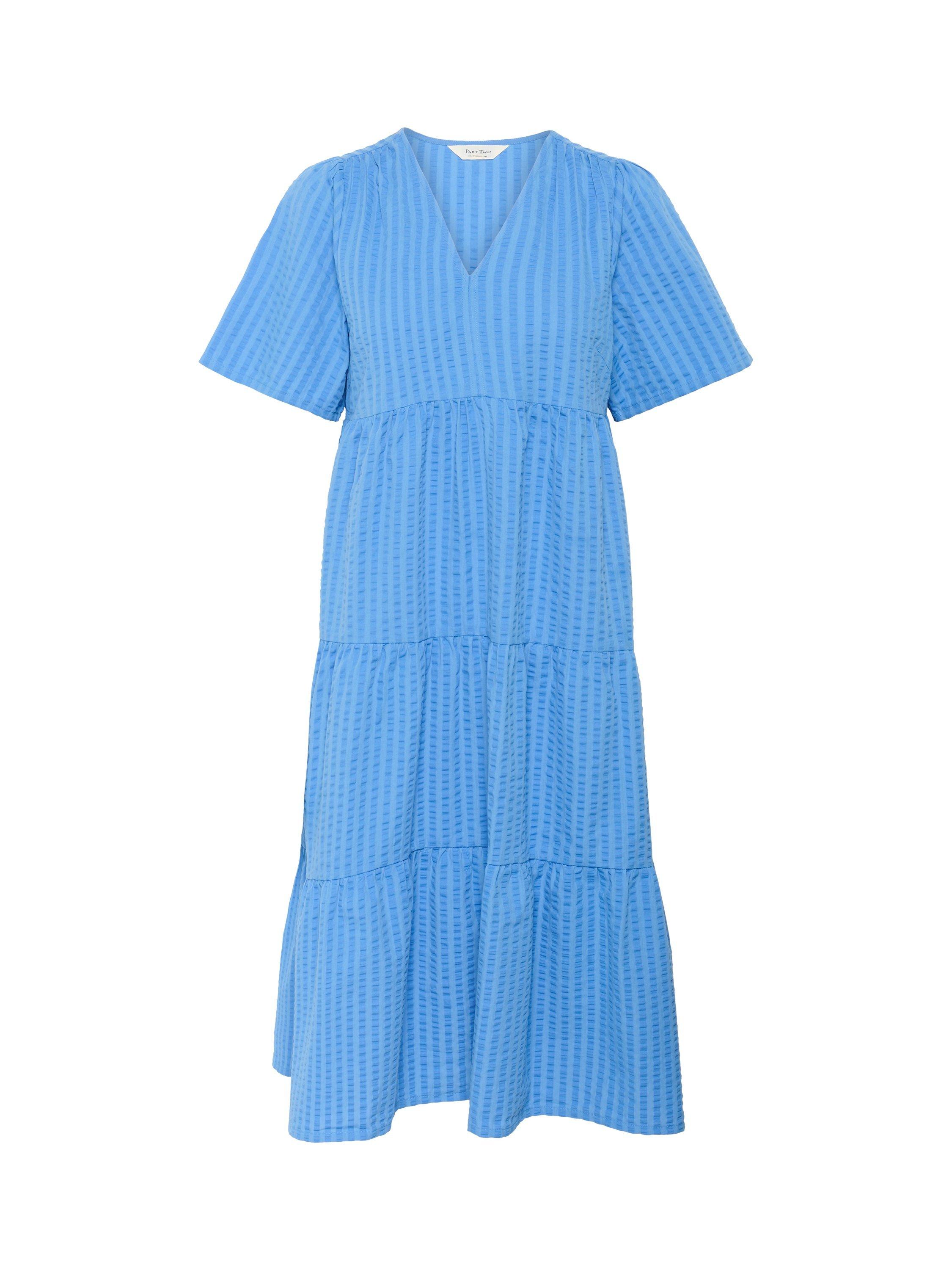 Product image 5 of 6, which shows Part Two Pam Tiered Midi Dress, Mid Blue, 8
