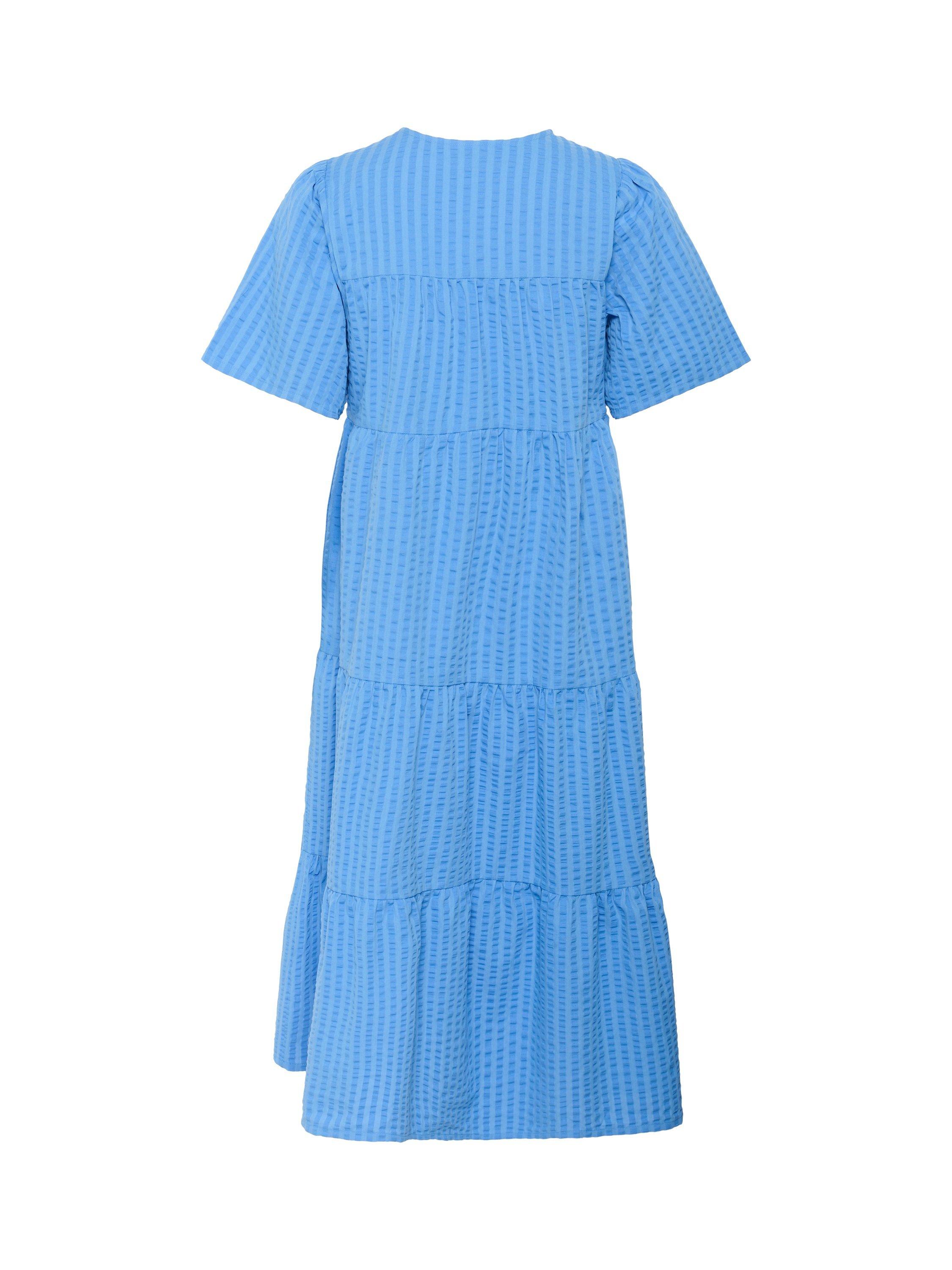 Product image 6 of 6, which shows Part Two Pam Tiered Midi Dress, Mid Blue, 8