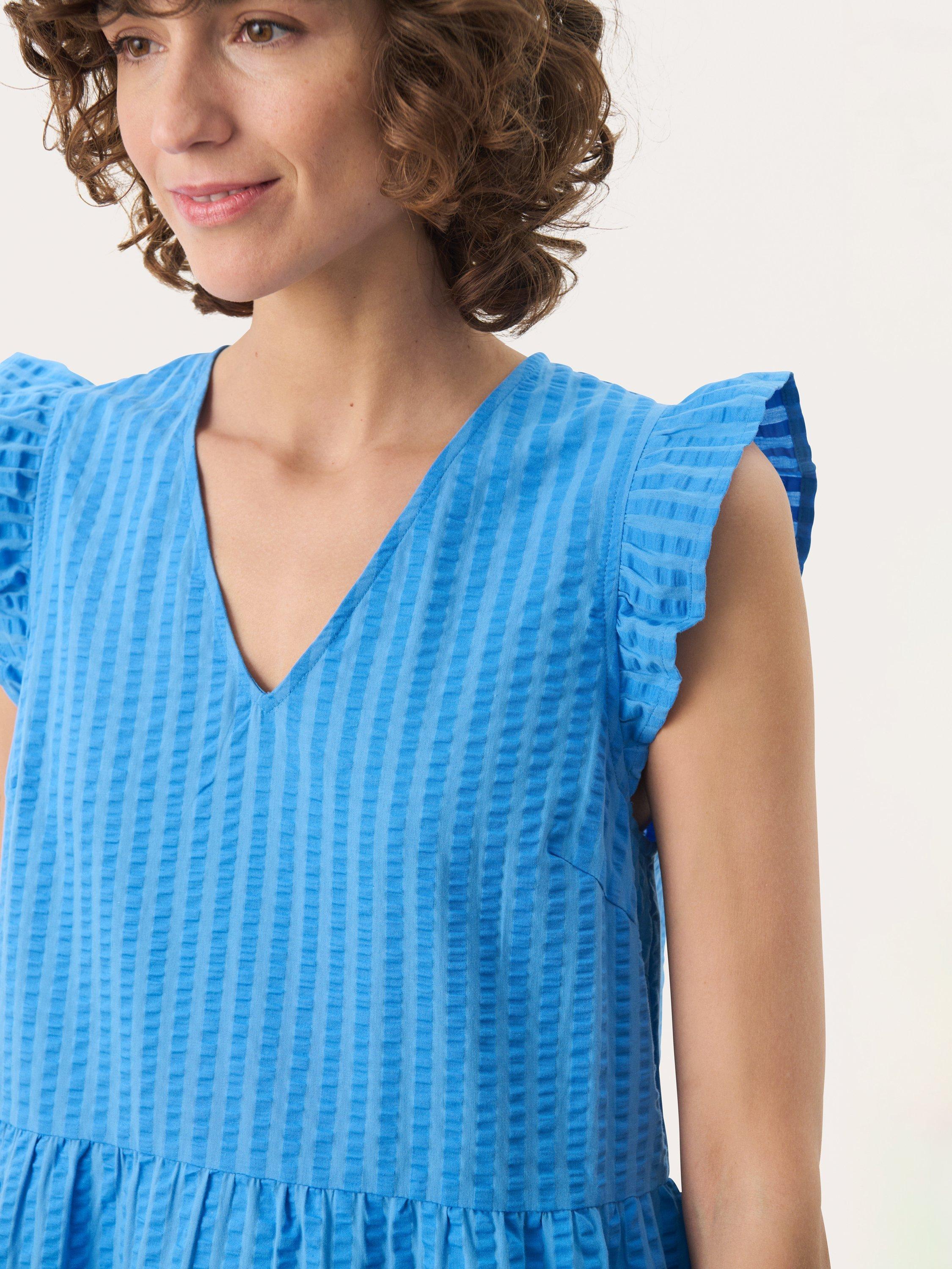 Product image 4 of 6, which shows Part Two Pamalina Tiered Midi Dress, Blue, 8