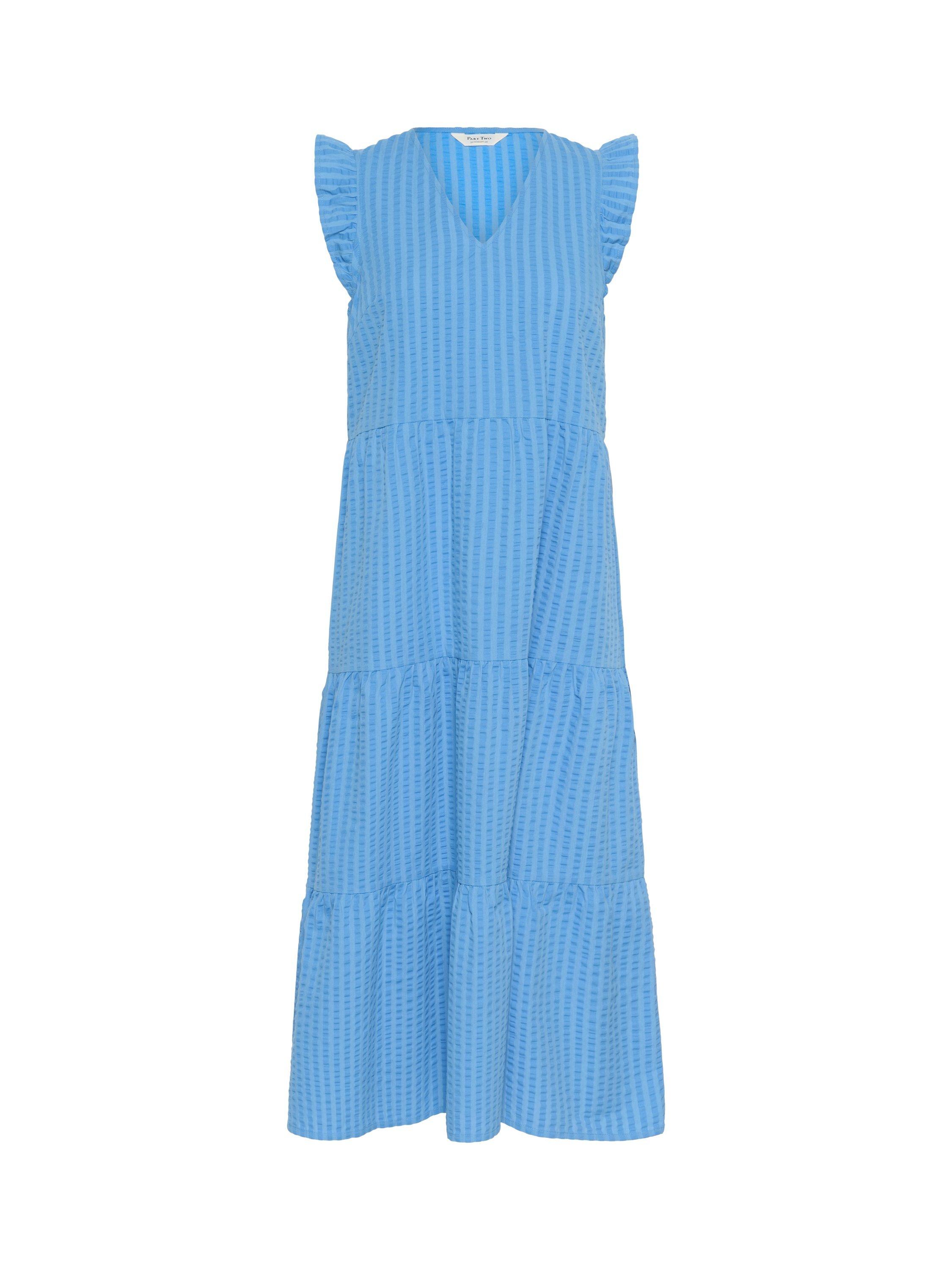 Product image 5 of 6, which shows Part Two Pamalina Tiered Midi Dress, Blue, 8