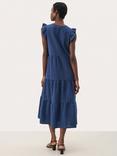 Part Two Pamalina Tiered Midi Dress, Mid Blue