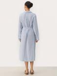 Part Two RonyaPW Long Sleeve Linen Blend Striped Midi Shirt Dress