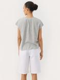 Part Two ReynaPW Short Sleeve Linen blend Striped V-Neck Blouse