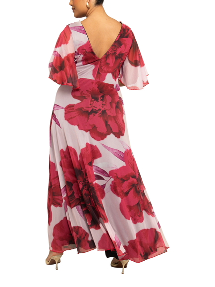 FASHION SZN Curve Floral Maxi Dress, Pink/Multi - view 2, Pink/Multi