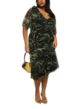 FASHION SZN Curve Zebra Print Midi Dress, Green/Multi