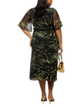 FASHION SZN Curve Zebra Print Midi Dress, Green/Multi
