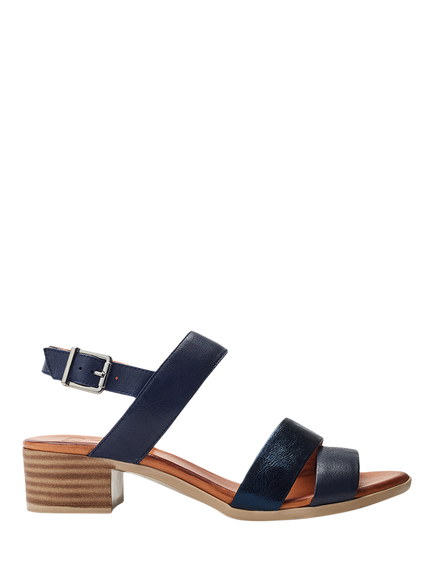 Moda in Pelle Kala Leather Block Heel Strappy Sandals, Navy