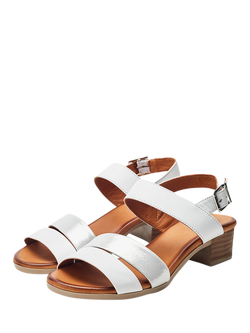 Moda in Pelle Kala Leather Block Heel Strappy Sandals - view 2, White