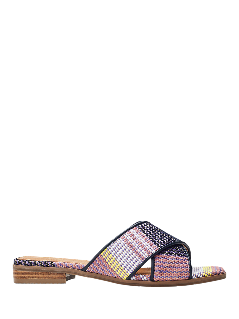 Product image 1 of 4, which shows Moda in Pelle Naela Textile Slider Sandals, Navy, 3