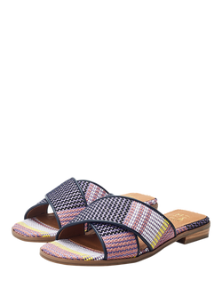 Moda in Pelle Naela Textile Slider Sandals - view 2, Navy