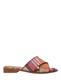Moda in Pelle Naela Textile Slider Sandals, Orange