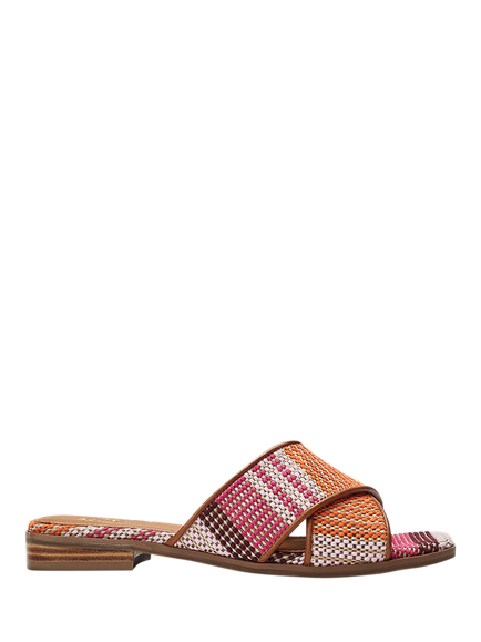 Moda in Pelle Naela Textile Slider Sandals, Orange