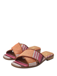 Moda in Pelle Naela Textile Slider Sandals, Orange