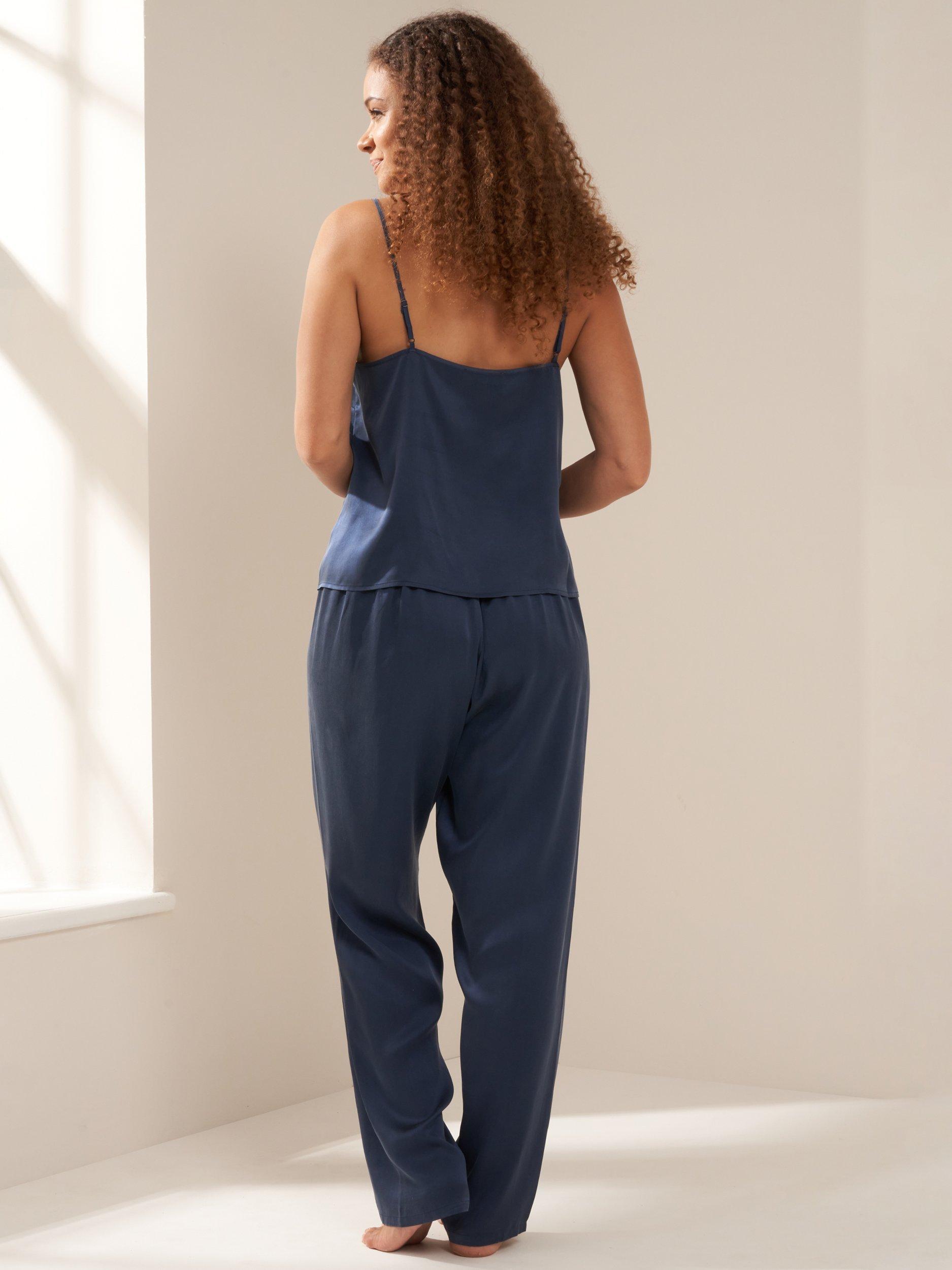 Product image 2 of 5, which shows Truly Pure Silk Cami Long Pyjama Set, Midnight, S