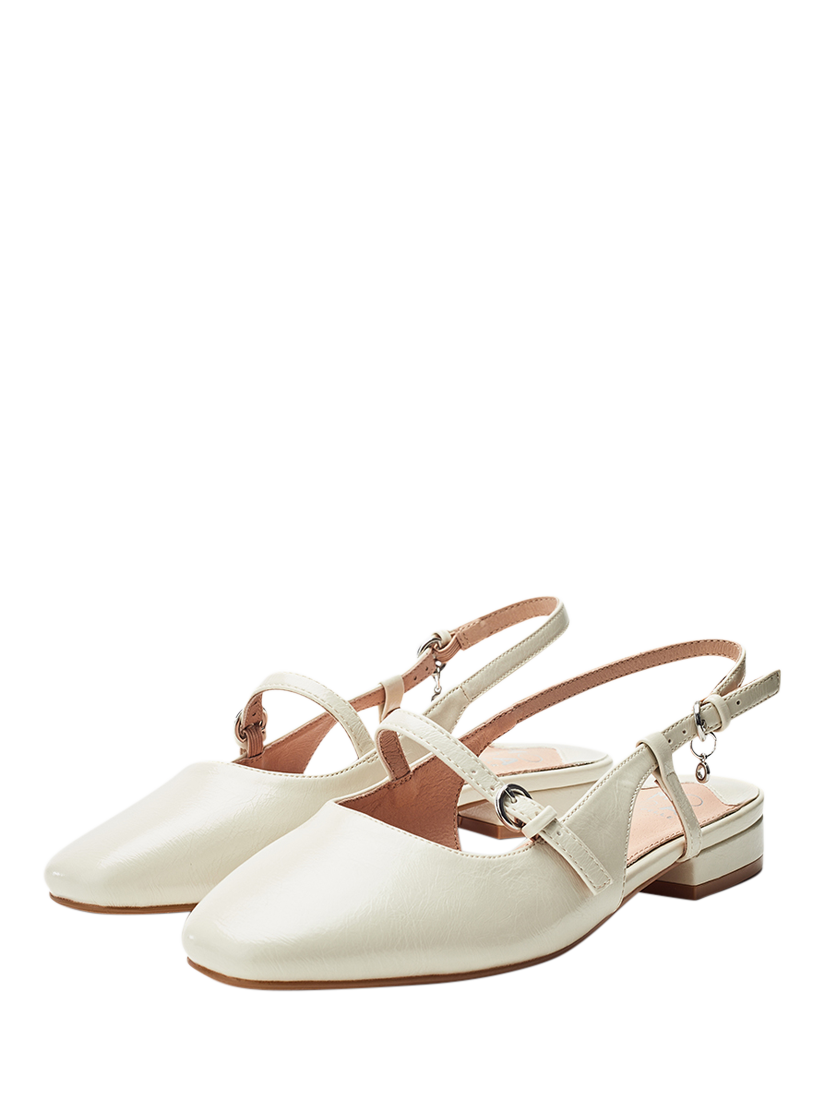 Product image 2 of 4, which shows Moda in Pelle Faiga Slingback Court Soes, Off White, 3