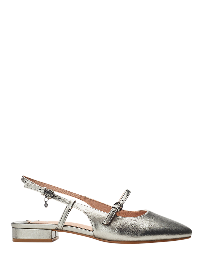 Product image 1 of 4, which shows Moda in Pelle Faiga Slingback Court Soes, Pewter, 3