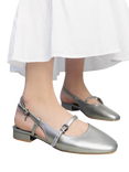 Moda in Pelle Faiga Slingback Court Soes, Pewter