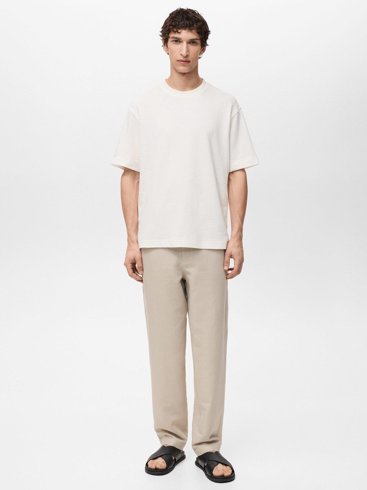 Product image 2 of 8, which shows Mango Roland Cotton T-Shirt, Cream, S