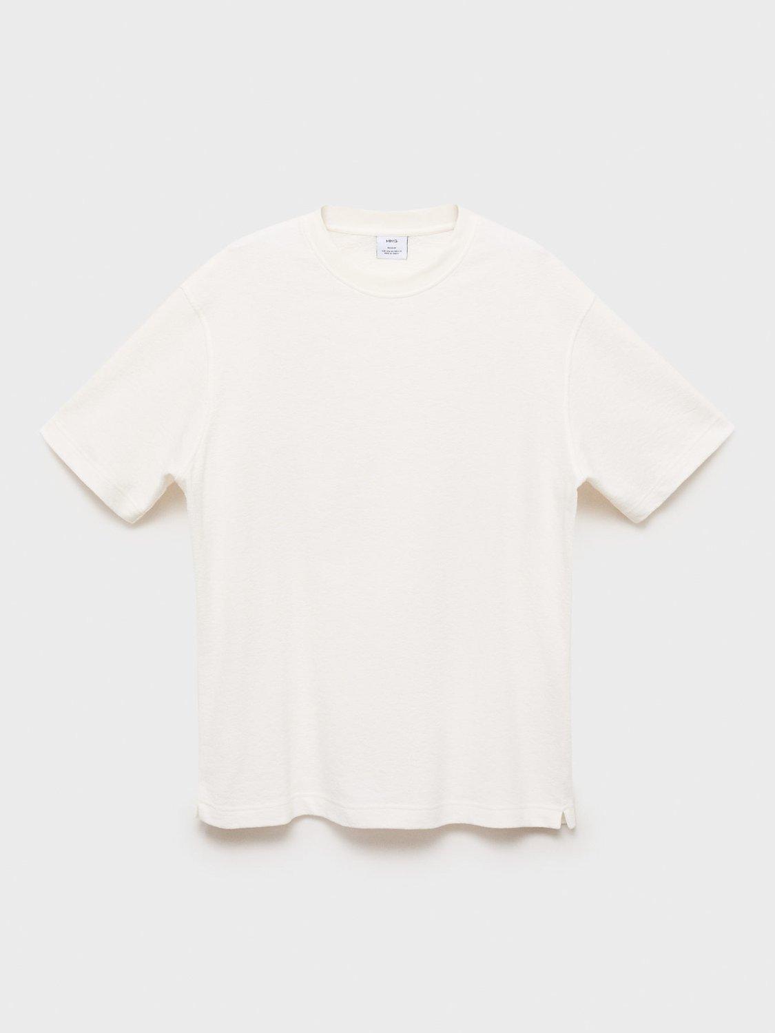 Product image 3 of 8, which shows Mango Roland Cotton T-Shirt, Cream, S