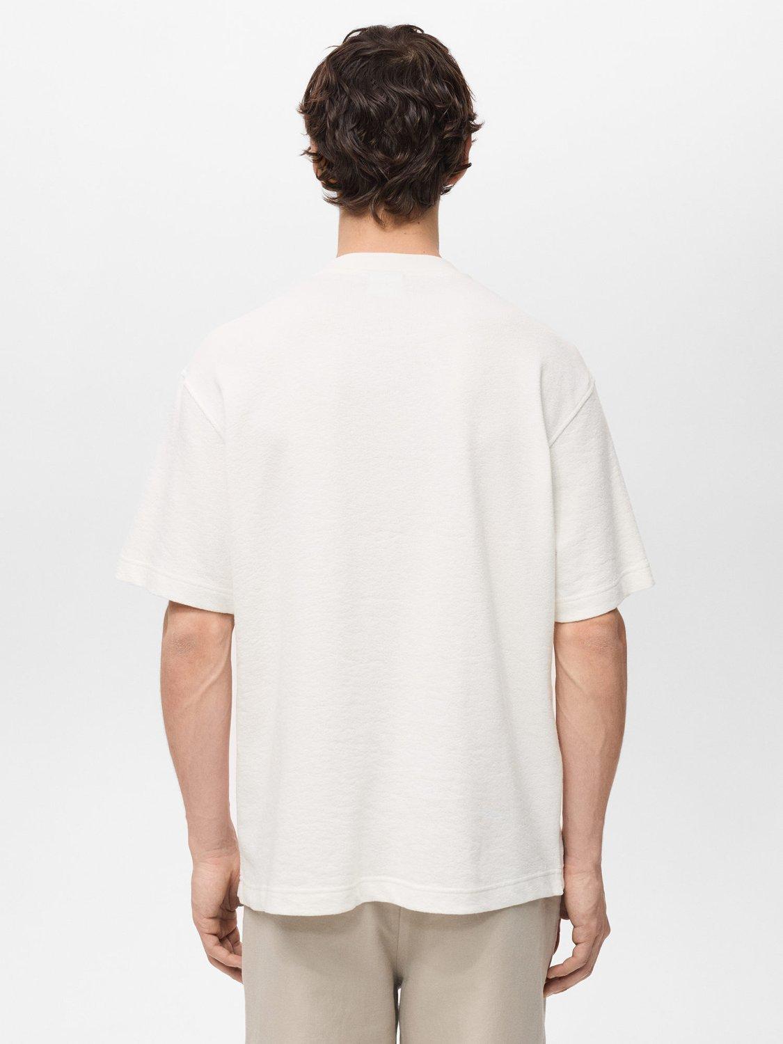 Product image 4 of 8, which shows Mango Roland Cotton T-Shirt, Cream, S