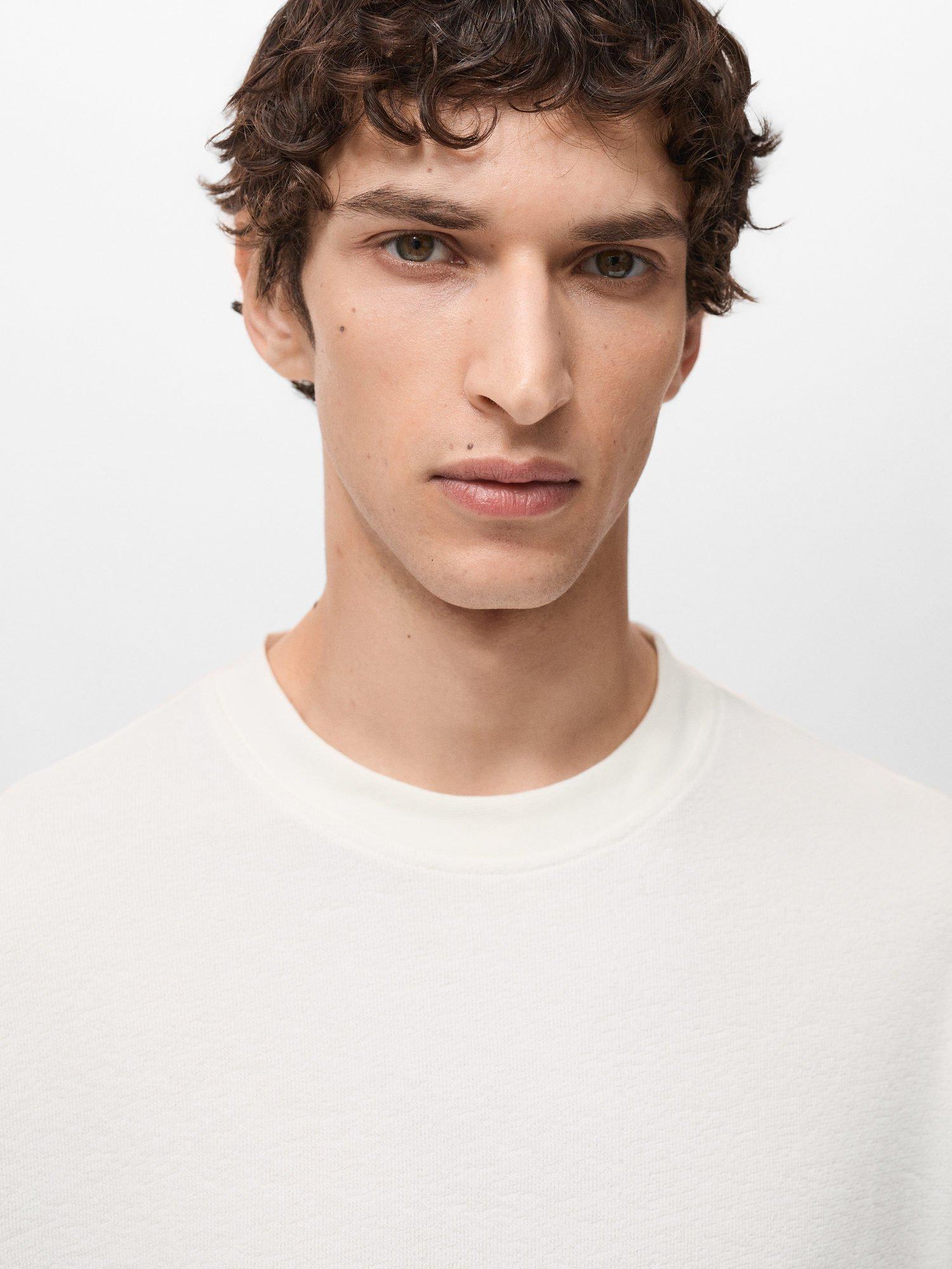 Product image 6 of 8, which shows Mango Roland Cotton T-Shirt, Cream, S