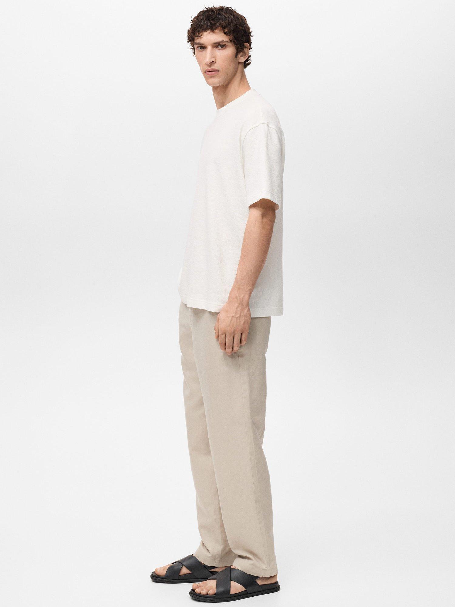 Product image 7 of 8, which shows Mango Roland Cotton T-Shirt, Cream, S