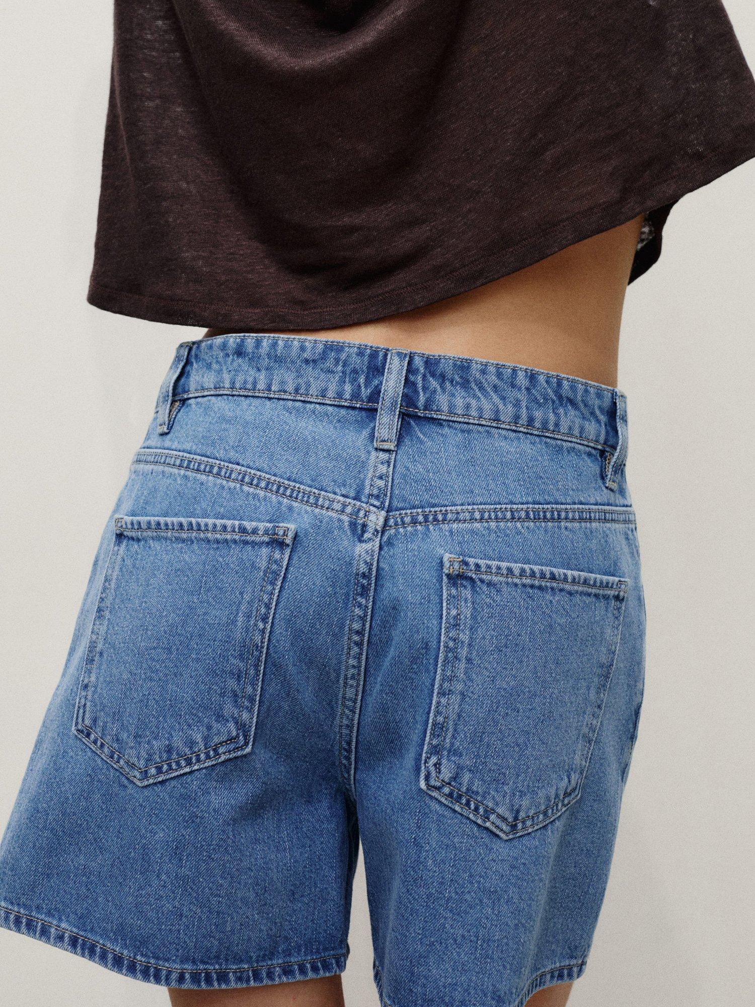 Product image 7 of 9, which shows Mango Zoey High Rise Denim Shorts, Open Blue, 10